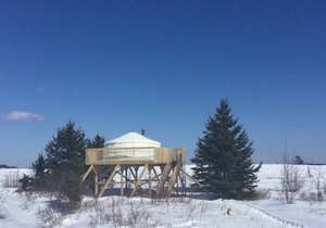 Flying moose yurt at Cabot Shores Wilderness Resort