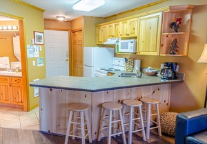 Ground floor 1 bedroom condo, great location close to village centre and next to ski runs
