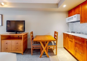 Mountain studio with jetted tub & fireplace - walk to lifts - near golf