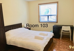 Near Pearson Airport Subway 1 Queen Bed with shared bathroom-Room 103