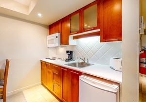 Perfect 5th-floor studio with ski & mountain views & fireplace