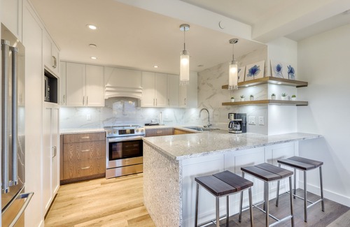 Upper Village Condo | Amazing sixth-floor condo with pool, hot tub, sauna, & balcony views