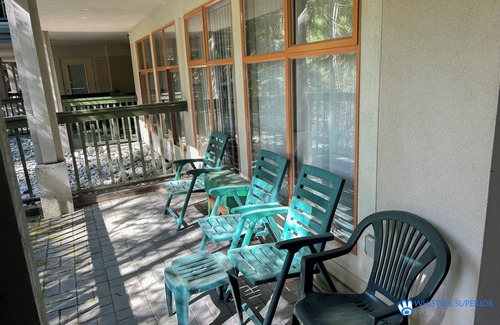 Village North Condo | Cozy Ground Floor, Free Parking, Pool and Hot Tub, Deck