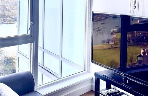 Granville Island Apartment | Ocean/city/mountain view /AC/free parking/1 BR