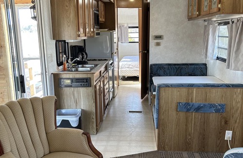Stokes Bay RV Rental | #0 Enjoy a waterfront view from your own trailer with a deck & sunroom