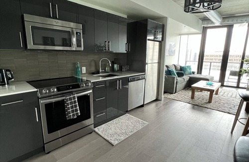 Downtown Winnipeg Apartment | 2 bed downtown sleeps 5 across jets arena king bed