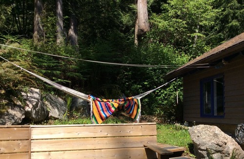 Tuwanek Cottage | 30 plus day rentals welcome. Hot tub, forest setting, steps to lovely little bay