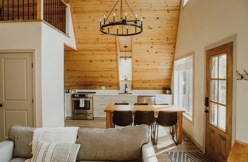 Arnes Cottage | A-Frame in the Pines. *Hot tub, wood stove, backyard oasis!*
