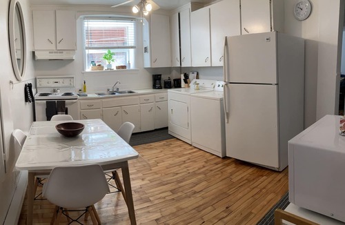 Sherbrooke Apartment | At the small stained glass window