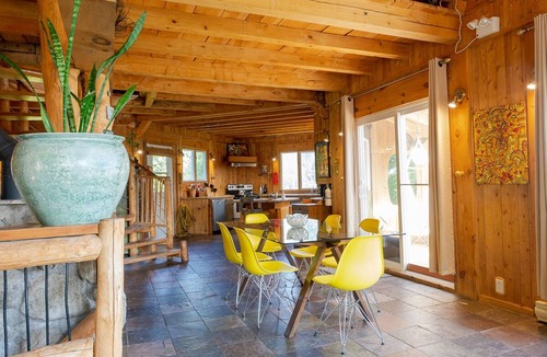 Saint Donat Ski Chalet | Beautiful rustic chalet with a tower and spectacular view. A spa and veranda open all year round.