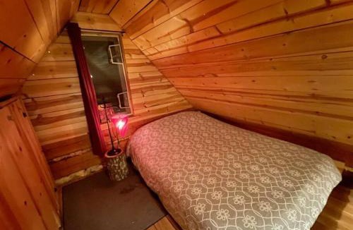 Regional District of Nanaimo House | Broad Axed Rustic Log Cabin with Cozy Woodstove