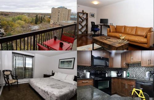 Saskatoon Downtown Apartment | Cambridge 2 BR king gym Near Uni RUH City H