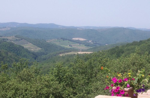 Gaiole in Chianti Villa | Chianti Villa with pool far reaching views towards the sunset in woods&vineyards