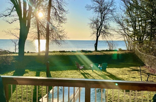 Sandy Hook Cabin | Cozy 4 season cottage with lake view and hot tub and access to private beach.