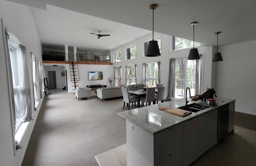 Nominingue House | Expansive Lakefront modern retreat nestled by nature, huge windows ,4 bedroom