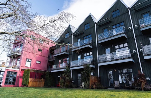 Tofino Condo | Goodview Suite - licensed waterfront studio with a fireplace and patio