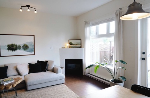 Tofino Condo | Goodview Suite - licensed waterfront studio with a fireplace and patio