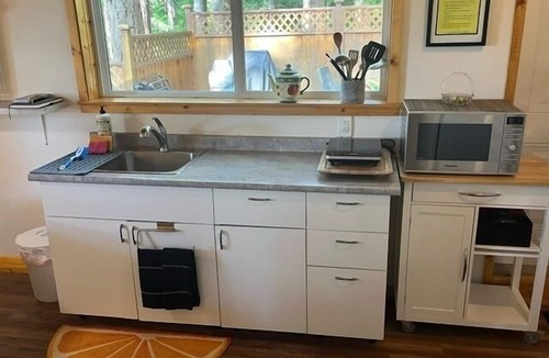 Hornby Island Apartment | Heron Rocks Lookout: Ocean view studio and patio 10 min walk to beach