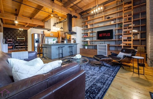 Downtown Edmonton Apartment | Historic J.D Loft | ICE District | UG Parking | AC