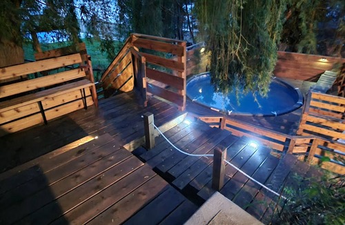 Okanagan-Similkameen House | Lake views, backyard oasis, minute from beach, private, late-century modern home