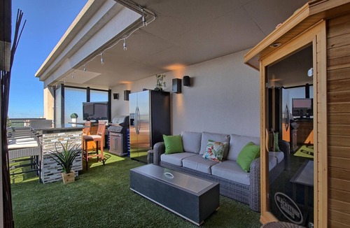 North Central Edmonton Condo | Luxury Penthouse Oasis, Rooftop Patio, River View, Downtown