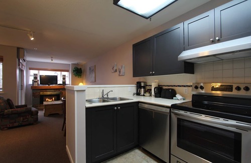 Village North Condo | Marketplace Lodge #212 | Studio with Kitchen, Fireplace, and Balcony