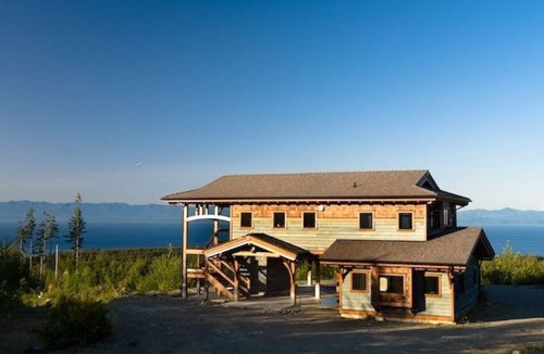 Juan de Fuca Electoral Area House | Mystic Beach Vacation Home-Oceanview modern timberframe with hot tub