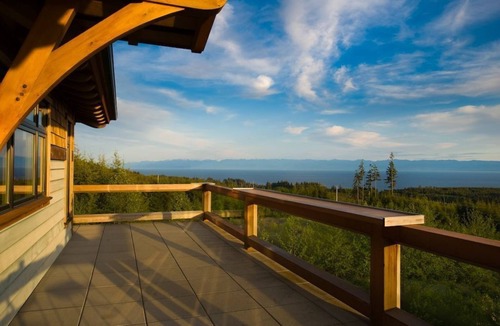 Juan de Fuca Electoral Area House | Mystic Beach Vacation Home-Oceanview modern timberframe with hot tub