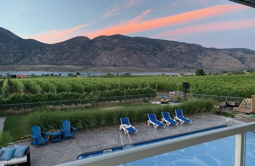 Okanagan-Similkameen Apartment | Poolside Suite Surrounded by Vineyard & Orchard
