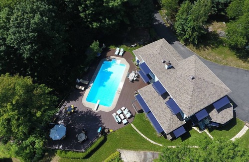 Sainte-Adele House | Private 5-Acre Estate with Pool, Spa, Sauna & Mountain Views