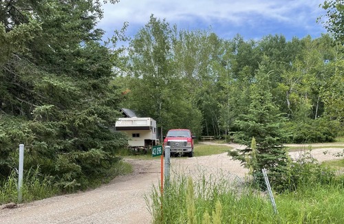 Manitoba RV Rental | Private campsite less then a mile from the bel air provincial forest