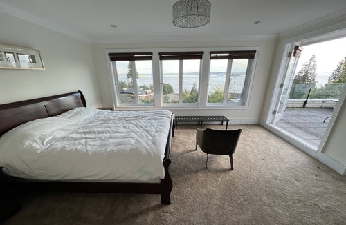 West Vancouver House | Seaview private room with balcony and bath