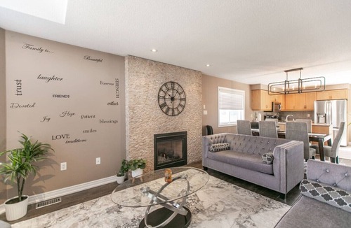 Barrie House | Serenity & Style: 4BR w/Hot Tub, BBQ & Fire Table
