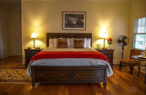 Dufferin Bed & Breakfast | Spacious Guest Master Bedroom Rm 4 w/private deck & hot tub