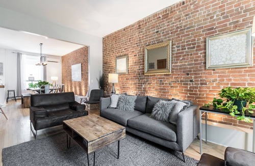 Latin Quarter Apartment | Stylish 4BDR Downtown Montreal Home - Brick Walls & Cozy Vibes