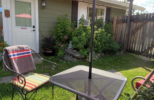 Kaslo Cottage | The Cottage is central but still a quiet delight. Lovely back yard! Perfect for2