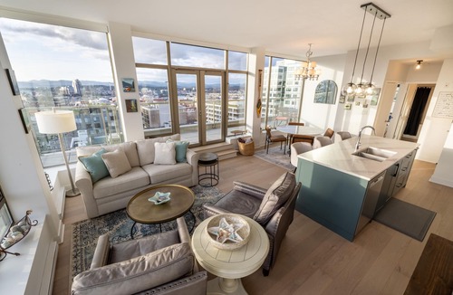 Downtown Victoria Apartment | Victoria's SEA-Cret-Stunning Olympic and Inner Harbour Views from 450 sq ft Balcony