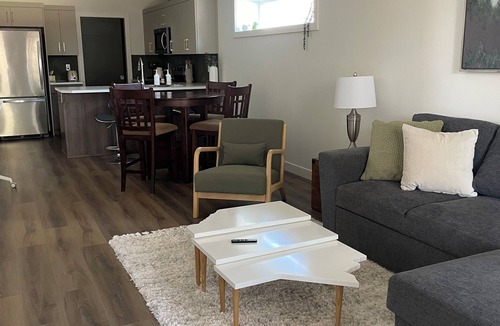 Lethbridge House | Walkout full separate 2BR 1Bath 3 queen beds suite. Separate entrance. Laundry.