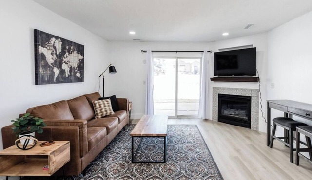This condo has 2 bedrooms, and 1 bathroom, both upstairs, in North Logan, UT.