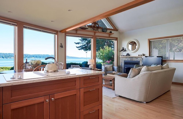 Open Design West Coast Home on 1600 Feet of Private Waterfront