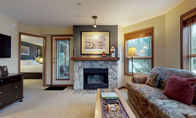 Upper Village Condo | Aspens #355 Prime Ski-in Ski-out Location! Pool, Hot tubs, BBQ, sleeps 4
