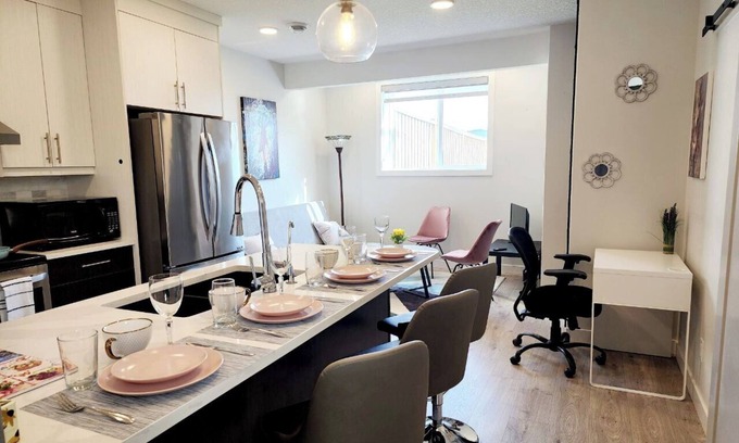 Leduc Apartment | Luxury Cozy Basement Suite separate entrance and heater. WiFi. Netflix.