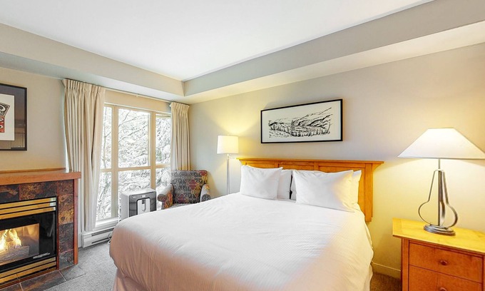 Whistler Village Apartment | Mountain studio with fireplace, jetted tub, quick ski access, & gym