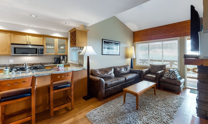 Big White Ski Resort Condo | Ski-In/Out Two-Story Condo w/Free WiFi, Balcony, Private Hot Tub, Gas Fireplace