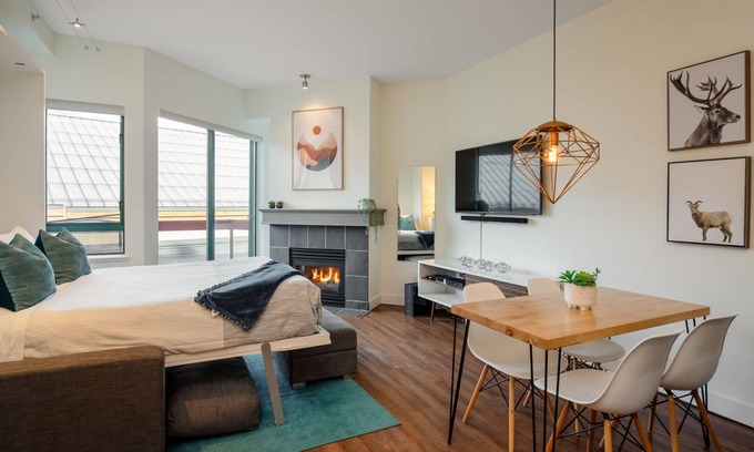 Village North Condo | Studio | Market Pavilion | Private Balcony | Common Area Hot Tub | AC | Village Location | Parking