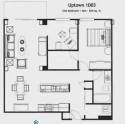 Connaught Apartment | Uptown 1D03 - 1 Bedroom + Den - Calgary, Alberta