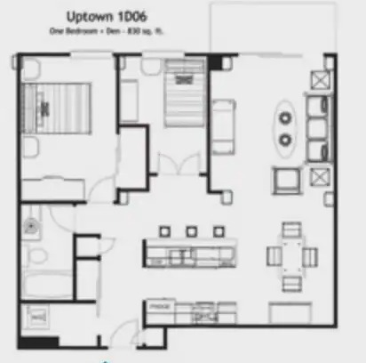 Connaught Apartment | Uptown 1D06 - 1 Bedroom + Den - Calgary, Alberta